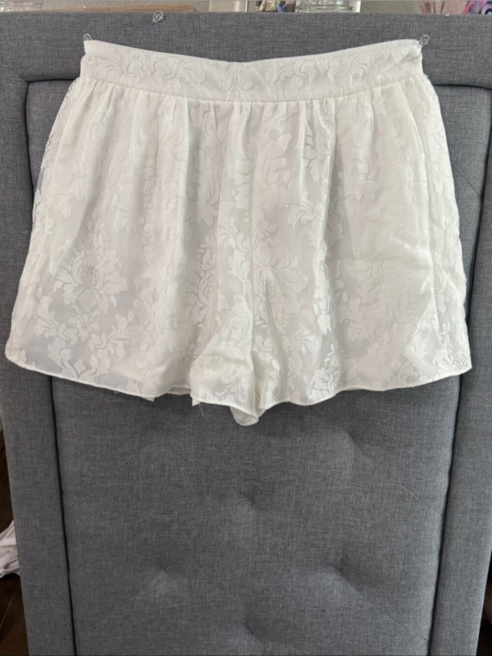 White High Waist Flare Shorts
